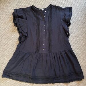 H&M Black Ruffled Dress